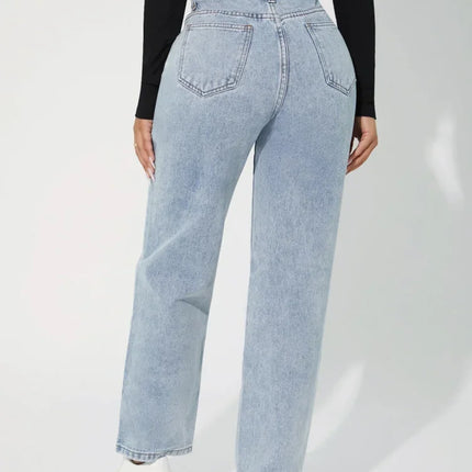 Women's High-Waisted Straight-Leg Jeans Denim