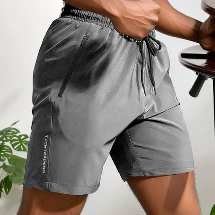 Men's Moisture-Wicking Athletic Shorts with Stretch Fabric and Zip Pocket