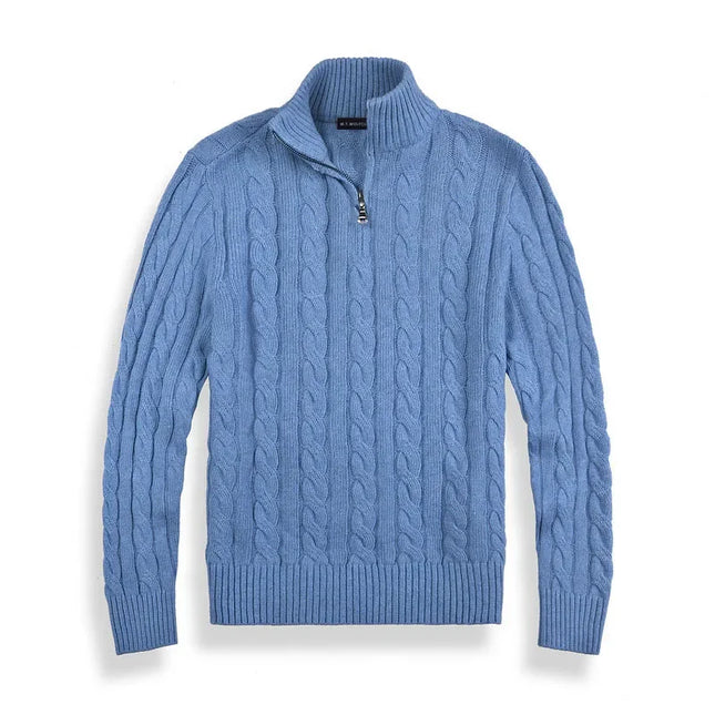 Men's Half Zip Sweater Wool Blend
