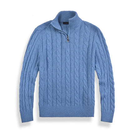 Men's Half-Zip Sweater High-Quality Cotton