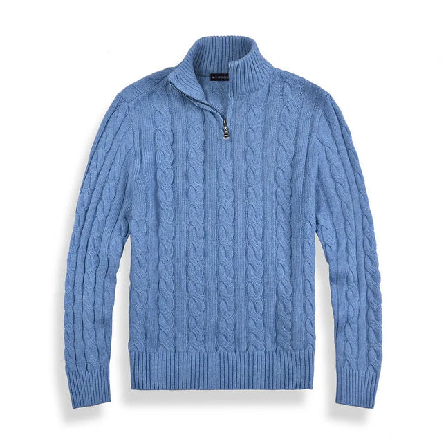 Men's Half-Zip Sweater High-Quality Cotton