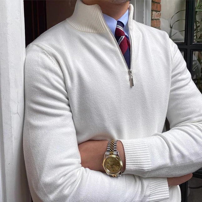 Men's Half-Zip Sweater Wool Blend