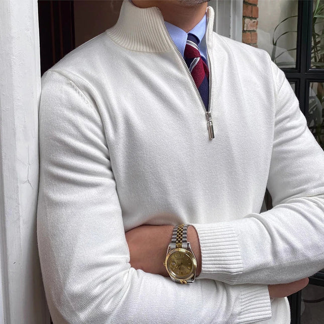 Men's Half-Zip Sweater Knit Cotton