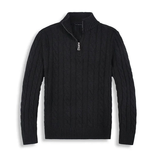 Men's Half Zip Sweater Wool Blend