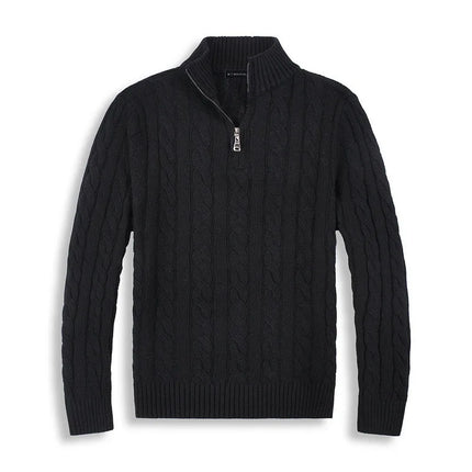 Men's Half-Zip Sweater High-Quality Cotton