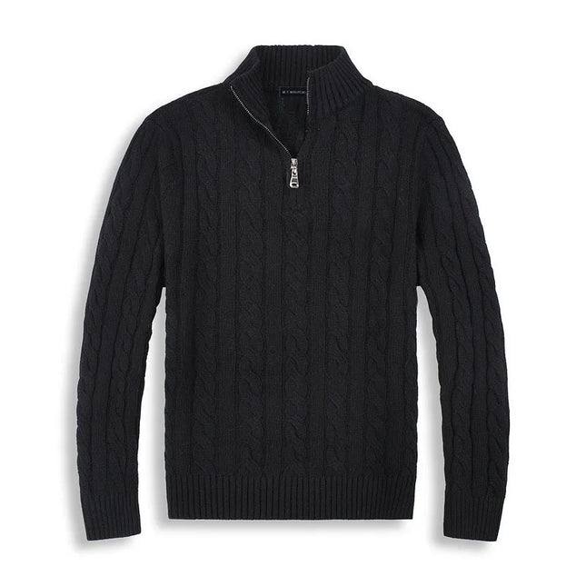 Men's Half-Zip Sweater High-Quality Cotton
