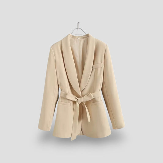 Women's Shawl Collar Belted Blazer Jacket