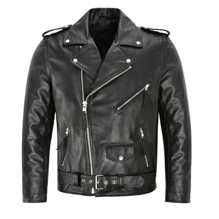 Men's Zipper Motorcycle Jacket Plain Style