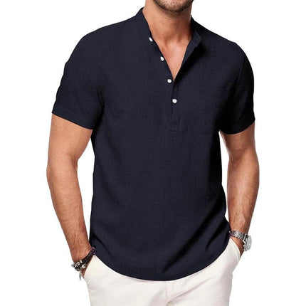 Shoreline Henley | Men's Lightweight Cotton Beach Shirt with Pocket - northernnomad