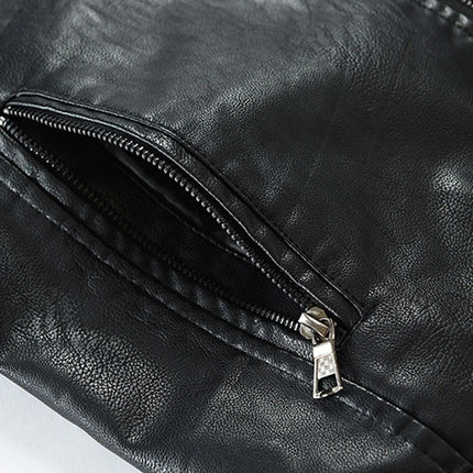 Men's Vintage PU Leather Windbreaker Jacket