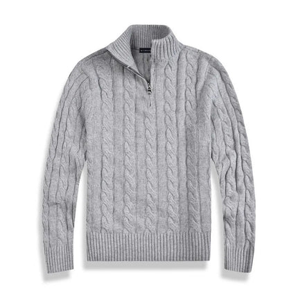 Men's Half-Zip Sweater High-Quality Cotton