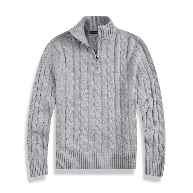 Men's Half-Zip Sweater High-Quality Cotton