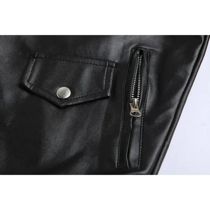 Men's Zipper Motorcycle Jacket Plain Style