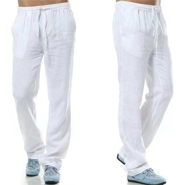 Men's Cotton-Linen Trousers with Back Pocket | Breathable Casual Streetwear Pants - northernnomad