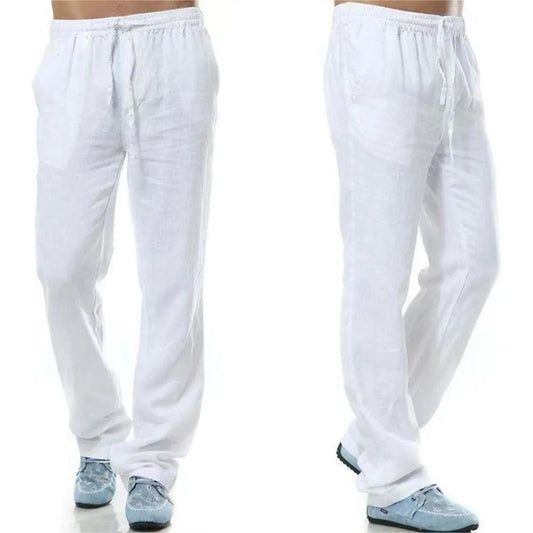 Men's Cotton-Linen Trousers with Back Pocket | Breathable Casual Streetwear Pants - northernnomad