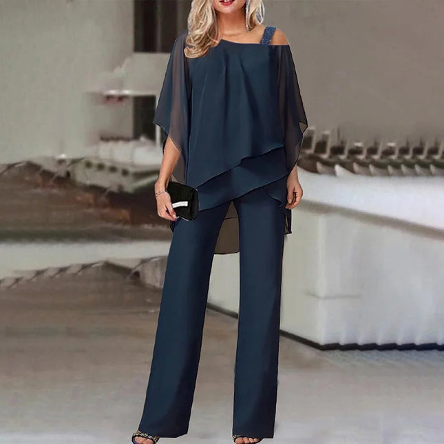 Women's Cold Shoulder 2-Piece Set - Flowy Style