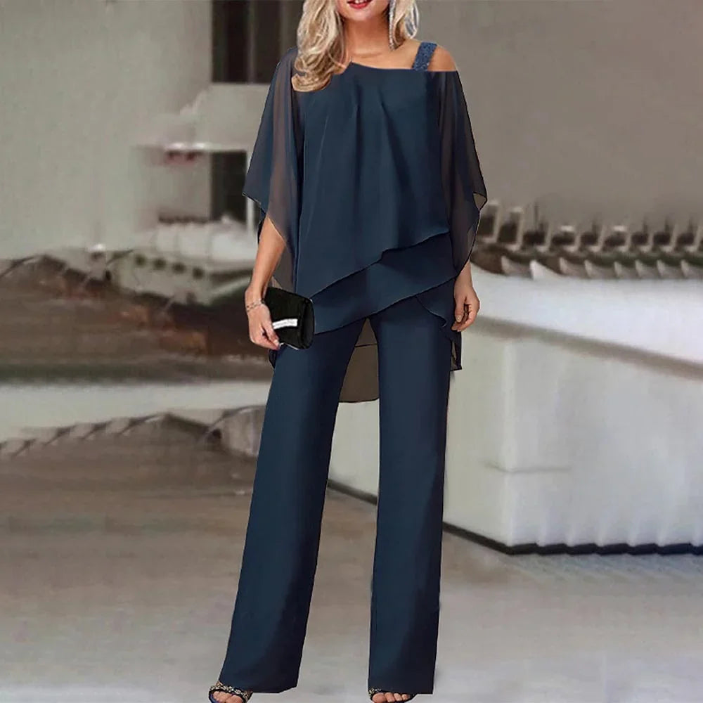 Women's Cold Shoulder 2-Piece Set - Flowy Style