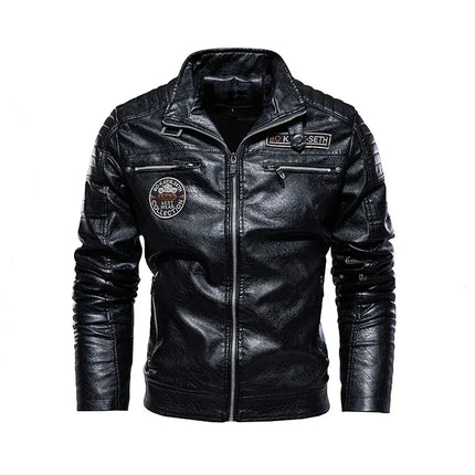 Men's Leather Winter Jacket Casual