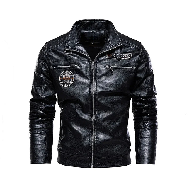 Men's Leather Winter Jacket Casual