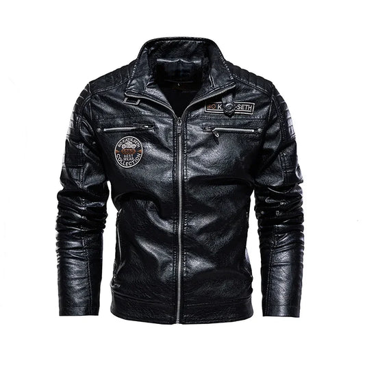Men's Leather Winter Jacket Casual