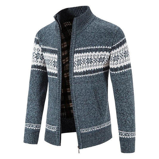 Nordek Knit Fleece Cardigan | Winter Business Casual Wool-Blend Sweater Coat for Men