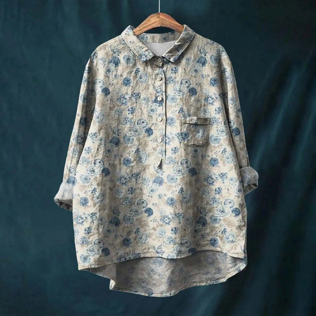 Women's Floral Print Shirt Elegant Style
