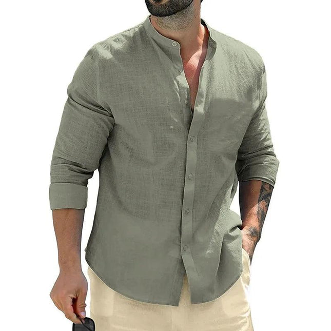 Breezline Men's Classic Cotton Long Sleeve Shirt | Smart Casual Streetwear - northernnomad