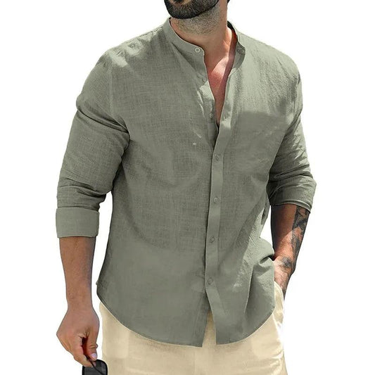 Breezline Men's Classic Cotton Long Sleeve Shirt | Smart Casual Streetwear - northernnomad