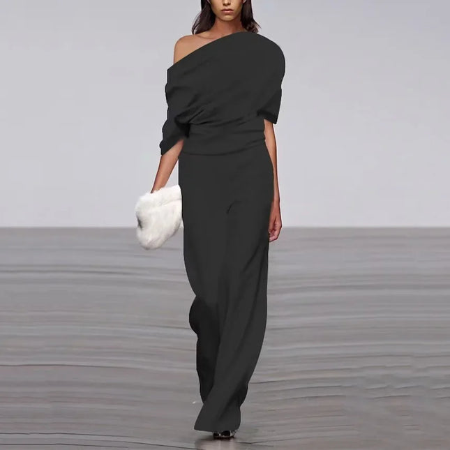 Women's Elegant Spring Jumpsuit Single-Breasted Neckline