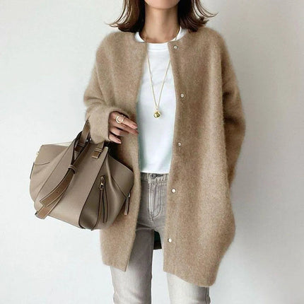 Women's Knitted Cardigan with Button Closure