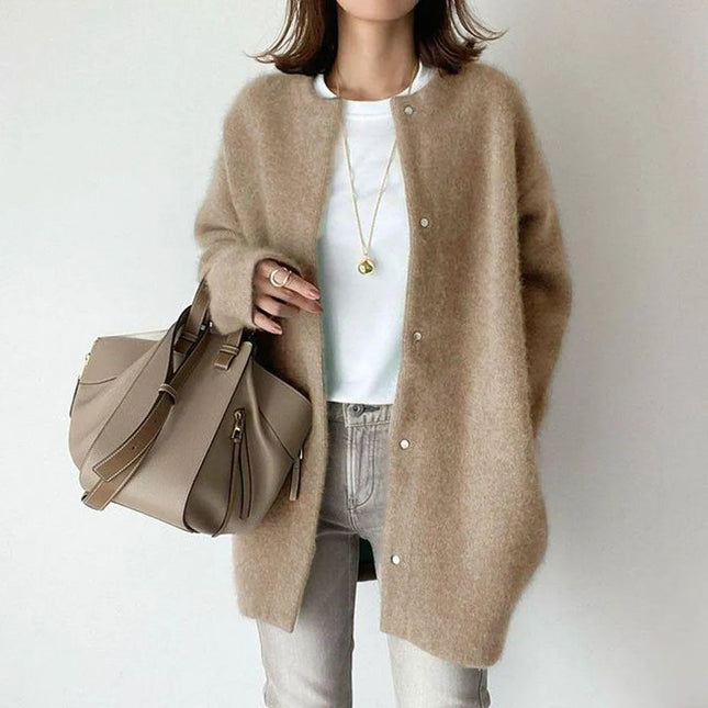 Women's Knitted Cardigan with Button Closure