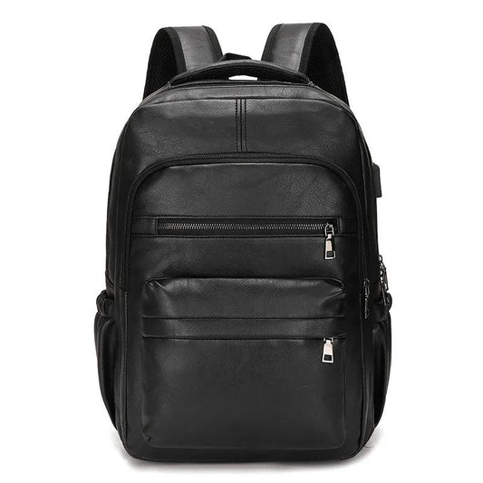 Men's Premium Leather Backpack | Stylish 15" Laptop Bag with USB Charging Port for Business and Travel