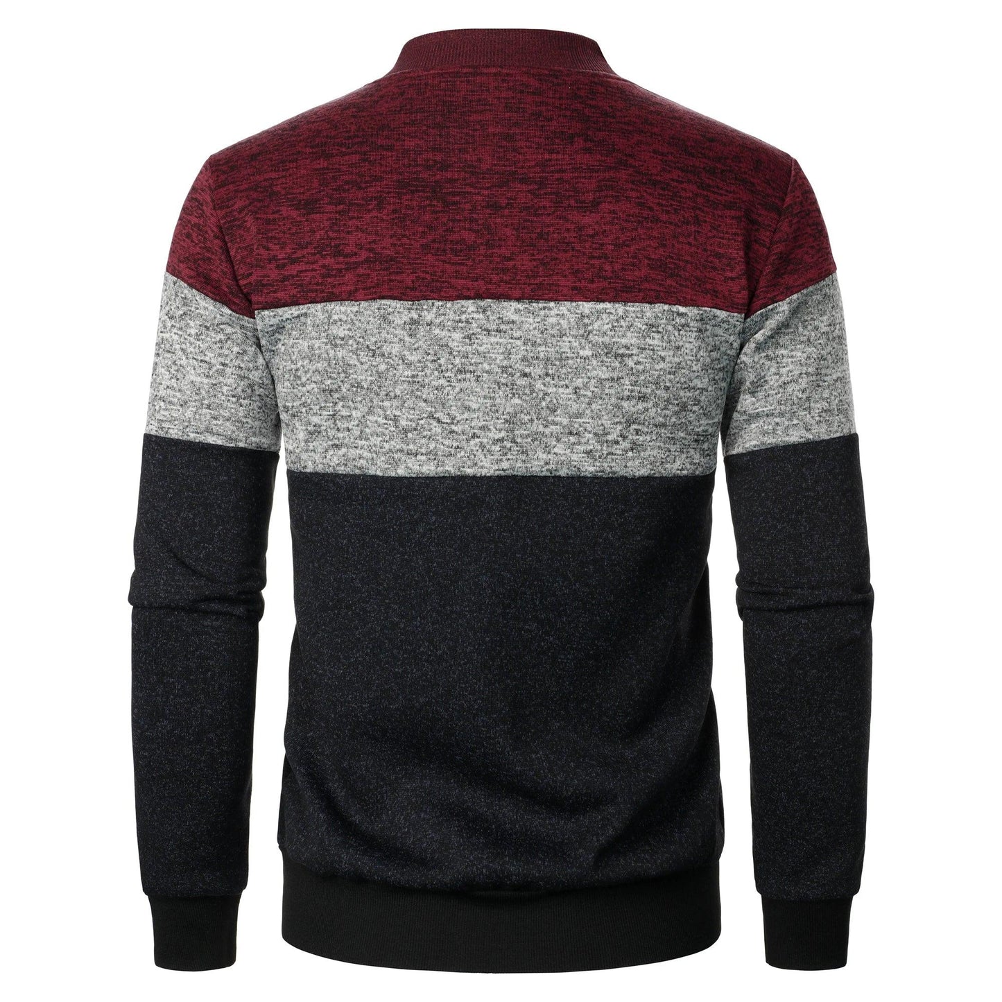 Strix Stand Collar Knit Jacket | Autumn Streetwear with Zipper Closure & Striped Pattern