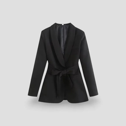 Women's Shawl Collar Belted Blazer Jacket