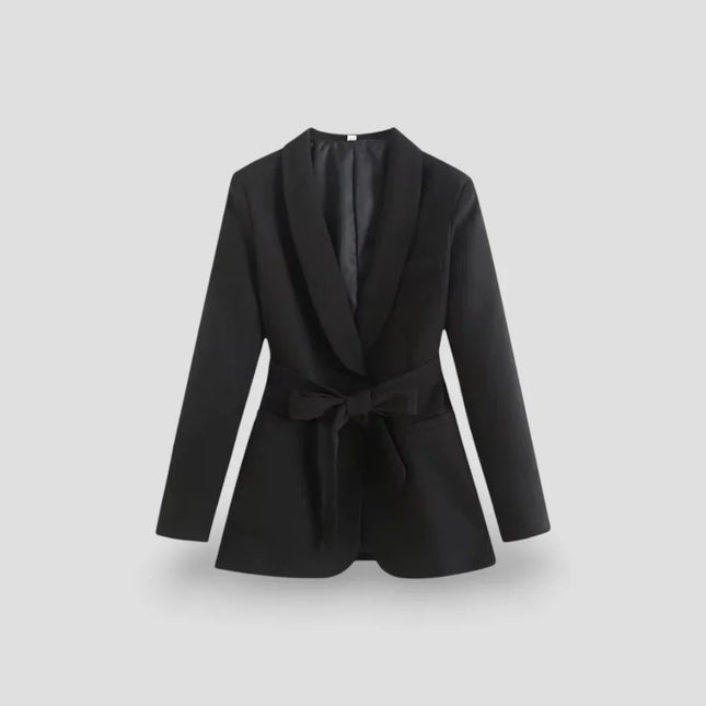 Women's Shawl Collar Belted Blazer Jacket