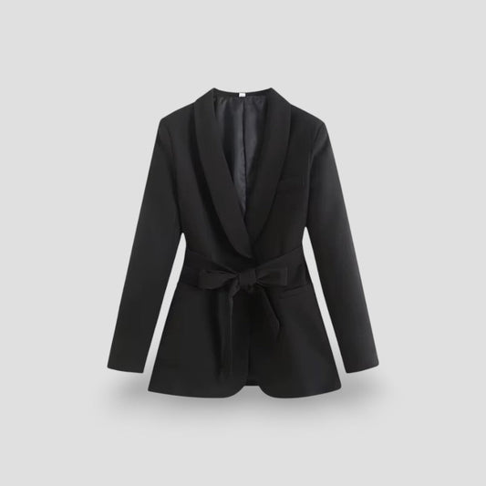 Women's Shawl Collar Belted Blazer Jacket