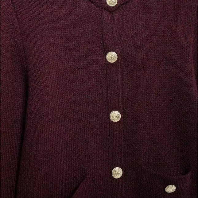 Women's Knit Cardigan with Gold Buttons