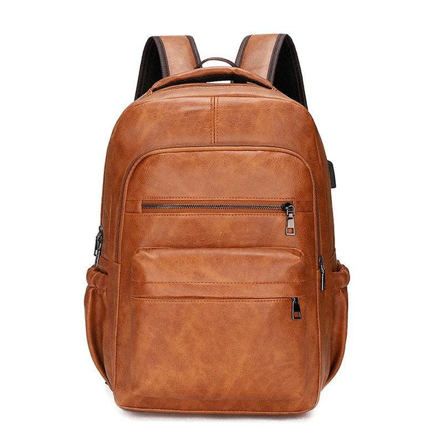 Men's Premium Leather Backpack | Stylish 15" Laptop Bag with USB Charging Port for Business and Travel - northernnomad
