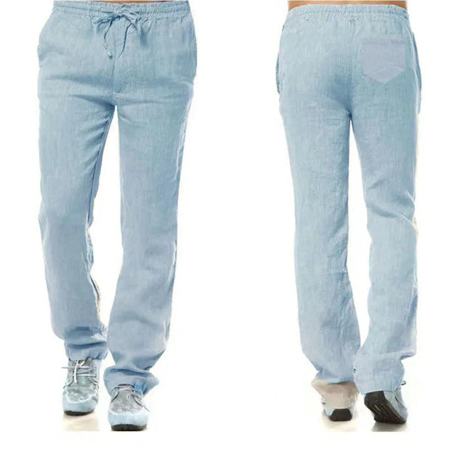 Men's Cotton-Linen Trousers with Back Pocket | Breathable Casual Streetwear Pants - northernnomad