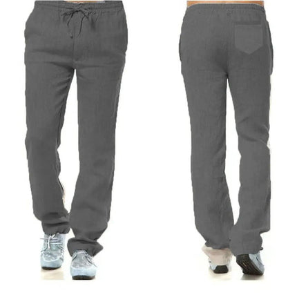Men's Cotton-Linen Trousers with Back Pocket | Breathable Casual Streetwear Pants - northernnomad