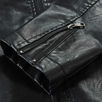 Men's Vintage PU Leather Windbreaker Jacket