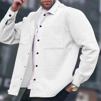 Men's Quilted Casual Jacket - Relaxed Fit - Button Front