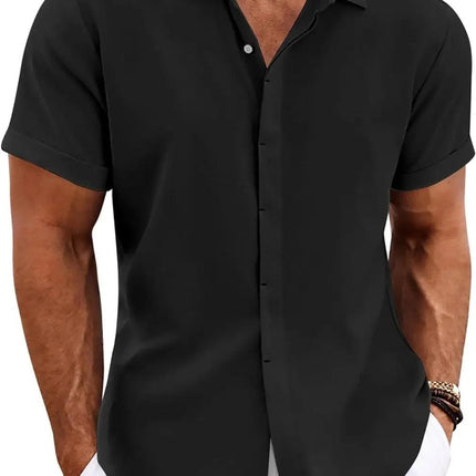 The Milo Short Sleeve Cotton-Linen Shirt | Lightweight Pullover for Casual Summer Comfort - northernnomad