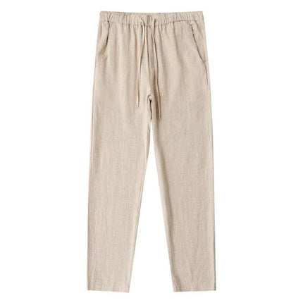 Men's Cotton-Linen Trousers with Back Pocket | Breathable Casual Streetwear Pants - northernnomad