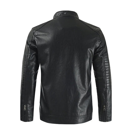 Men's Vintage PU Leather Windbreaker Jacket