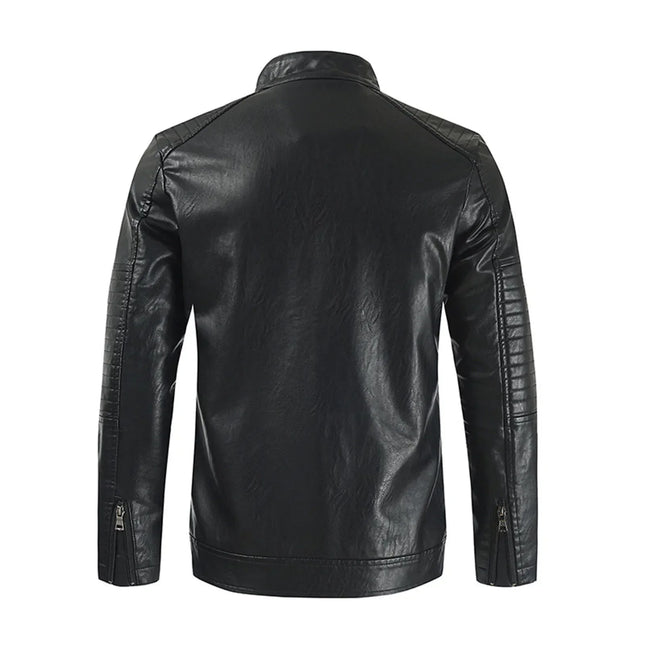 Men's Vintage PU Leather Windbreaker Jacket
