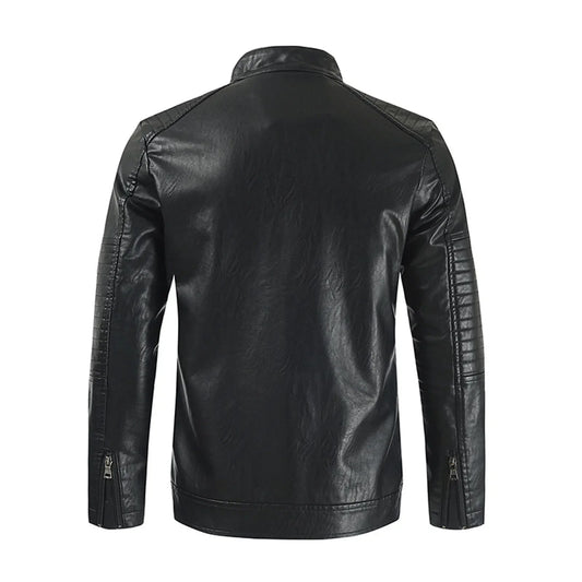 Men's Vintage PU Leather Windbreaker Jacket