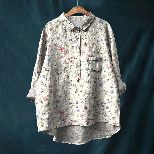 Women's Floral Print Shirt Elegant Style