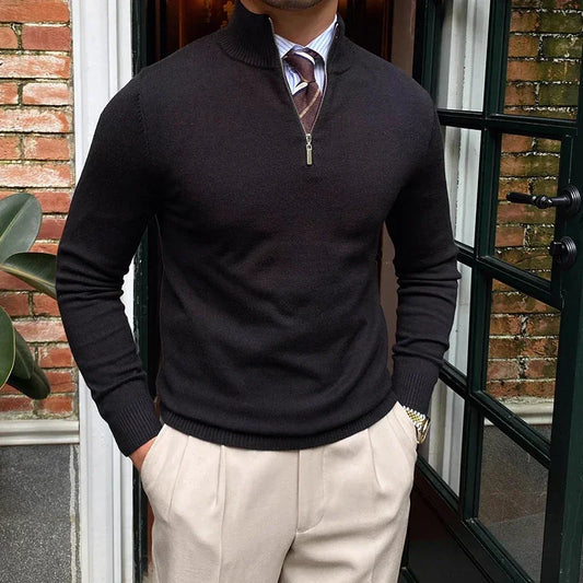 Men's Half-Zip Sweater Wool Blend