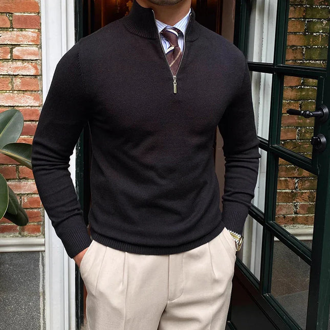 Men's Half-Zip Sweater Knit Cotton